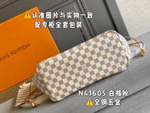 Load image into Gallery viewer, M40995 NEVERFULL WHITE DAMIER CANVAS BAGS, MM SIZE.
