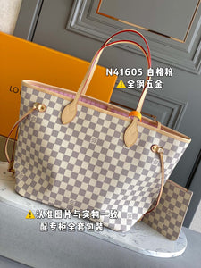 M40995 NEVERFULL WHITE DAMIER CANVAS BAGS, MM SIZE.