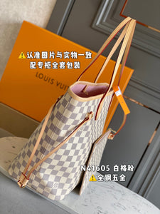 M40995 NEVERFULL WHITE DAMIER CANVAS BAGS, MM SIZE.