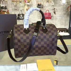 Speedy Bandouliere 25 Tote Bag Damier Ebene Canvas