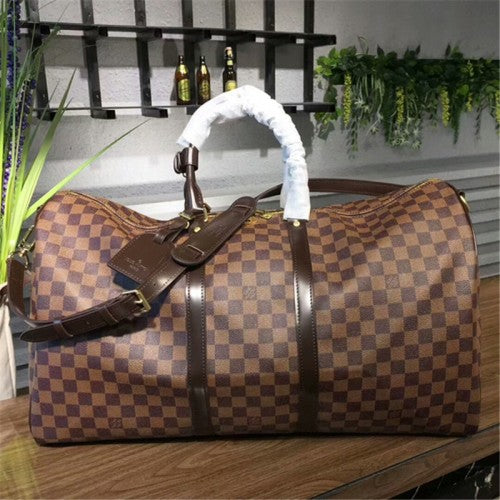 N41414 Keepall Bandouliere 55 Duffel Bag Damier Ebene Canvas