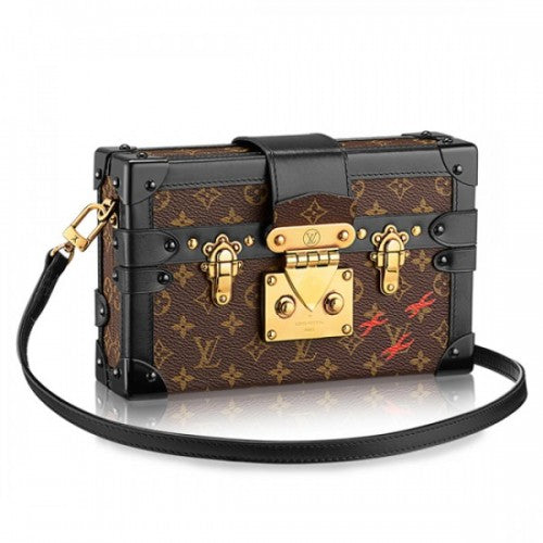 M40273 Petite Malle Monogram Canvas Crossbody Bag 