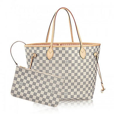 Louis Vuitton Damier Azur Canvas Neverfull Shoulder Bag