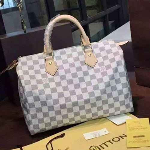 N41370 Speedy 30 Tote Bag Damier Azur Canvas