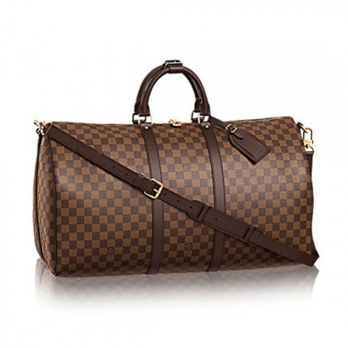 N41414 Keepall Bandouliere 55 Duffel Bag Damier Ebene Canvas