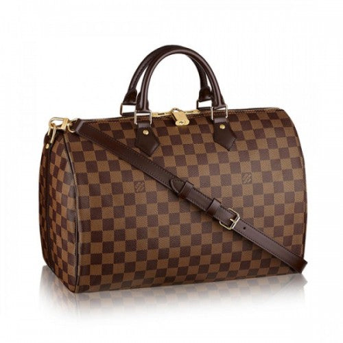 N41366 Speedy Bandouliere 35 Tote Bag Damier Ebene Canvas