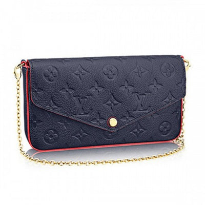 M64099 Pochette Felicie Chain Wallet Monogram Empreinte Leather(Blue)