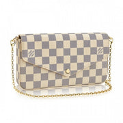 N63106 Pochette Felicie Chain Wallet Damier Azur Canvas