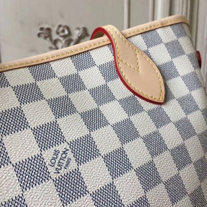 N41361 Neverfull MM Shoulder Bag Damier Azur Canvas.