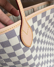 M40159 NEVERFULL MM BAG, WHITE DAMIER CHECKER