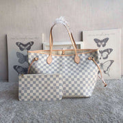 M40159 NEVERFULL MM BAG, WHITE DAMIER CHECKER