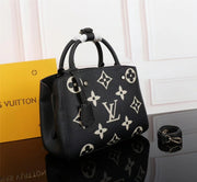 LOUIS VUITTON M41047 MONTAIGNE MM TOTE BAG MONOGRAM EMPREINTE LEATHER, BEIGE COLOR.