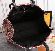 LOUIS VUITTON M44569 ICONIC MONOGRAM PATTERN HOBO BAG MAHINA LEATHER GM SIZE.