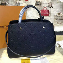 Load image into Gallery viewer, M41048 Montaigne MM Tote Bag Monogram Empreinte Leather with wallet.
