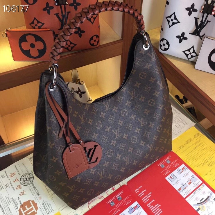 LOUIS VUITTON M52950 LV CARMEL HOBO BAG MAHINA LEATHER MONOGRAM