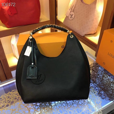 LOUIS VUITTON M52950 LV CARMEL HOBO BAG MAHINA LEATHER BLACK