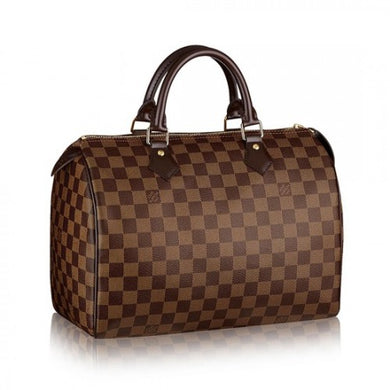 Louis Vuitton Speedy 30 Damier Ebene Canvas Tote Bag 