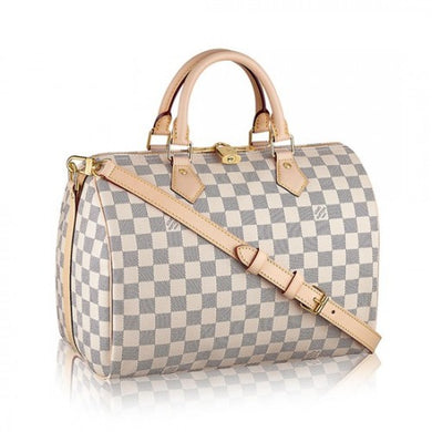 Louis Vuitton Speedy Bandouliere 30 Damier Azur Canvas Tote Bag