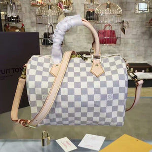 N41374 Speedy Bandouliere 25 Tote Bag Damier Azur Canvas