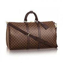 Load image into Gallery viewer, N41414 Keepall Bandouliere 55 Duffel Bag Damier Ebene Canvas
