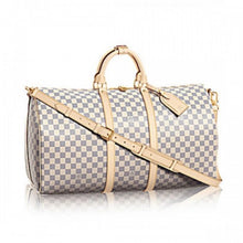 Load image into Gallery viewer, N41429 Keepall Bandouliere 55 Duffel Bag Damier Azur Canvas
