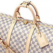 N41429 Keepall Bandouliere 55 Duffel Bag Damier Azur Canvas