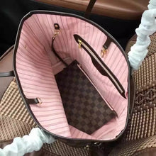 Load image into Gallery viewer, M40995 Neverfull MM Shoulder Bag Damier Ebene, Pink Interior Color.
