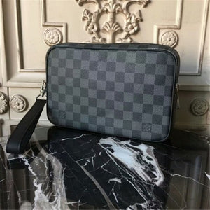 N41664 Kasai Clutch Damier Graphite Canvas