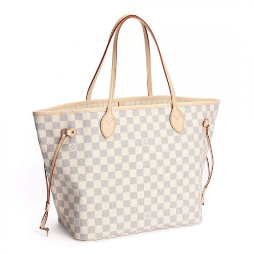 N51107 Neverfull MM Shoulder Bag Damier Azur Canvas