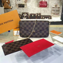 Load image into Gallery viewer, N63032 Pochette Felicie Chain Wallet Damier Ebene Canvas
