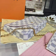 N63106 Pochette Felicie Chain Wallet Damier Azur Canvas